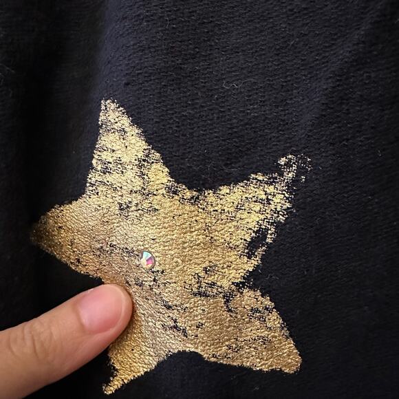 GYPSY JUNKIES Tank Top Black Stars Rhinestones V-Neck Cotton Edgy Gothic - Picture 5 of 10